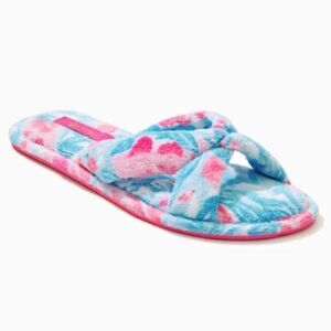 Lilly Pulitzer Bondi Blue My little Peony Slippers Blue Pink Size 7/8 010597